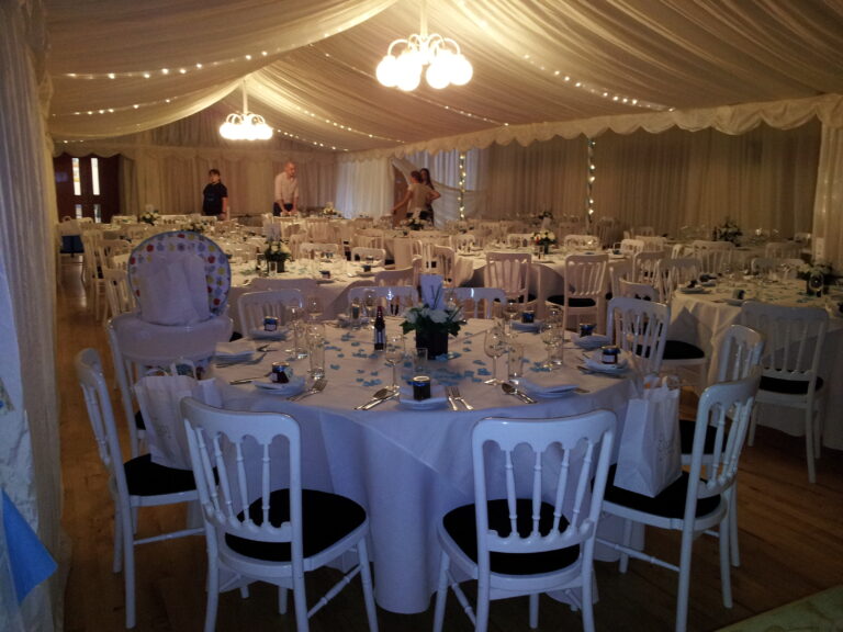 Photo of the Main Hall dressed for a wedding